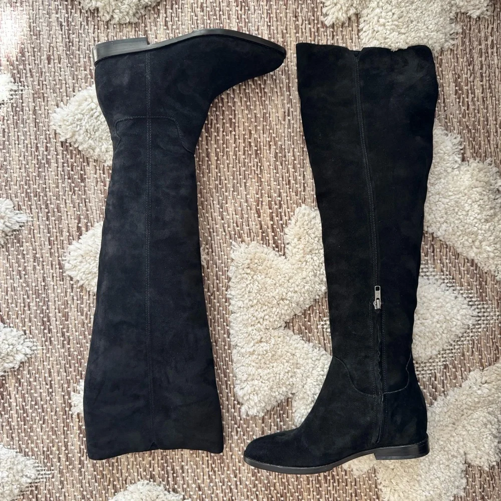 Ash Tall Jess Suede Over-the-Knee Boots in Black size 38 US 7.5-8